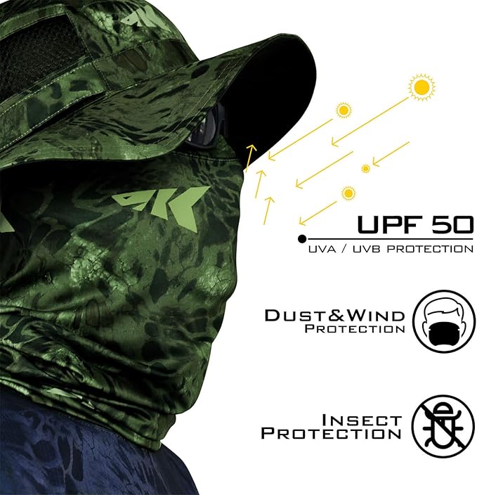 KastKing Sol Armis Neck Gaiter - UPF 50 Face Mask - UV Sun Protection Mask for Men & Women, Fishing, Hiking