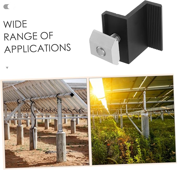 HANABASS 4pcs Aluminum Bracket Solar Panel Support Easy Install Vertical Clamp for Ground Mounting Durable Solar Panel Clips for Efficient Setup and Enhanced Stability