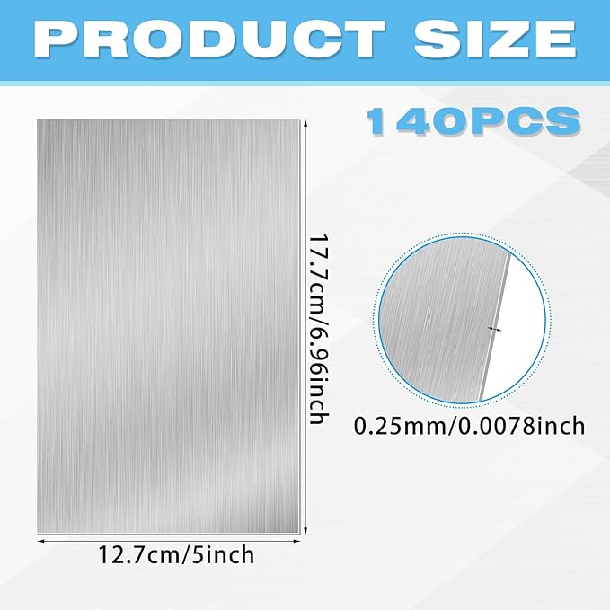 Therwen 140 Pcs 5 x 7 Inch Flashing Aluminum Sheet Roof Flashing Metal Roof for Shed Weatherproofing Areas Around Chimneys or Skylights (Silver)