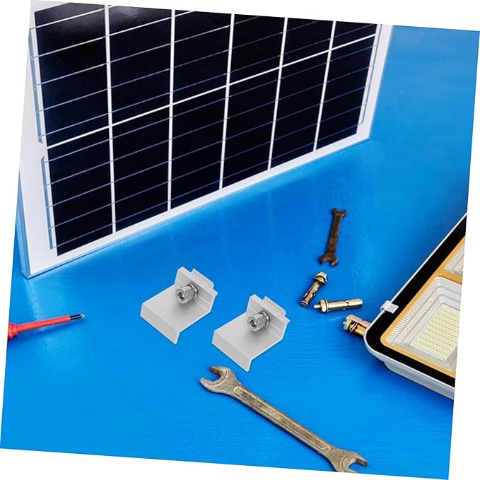 POPETPOP 12pcs Solar Panel Mount Clips Outdoor Fixed Buckle for Photovoltaic Systems Support Bracket Unique Design for Easy Installation