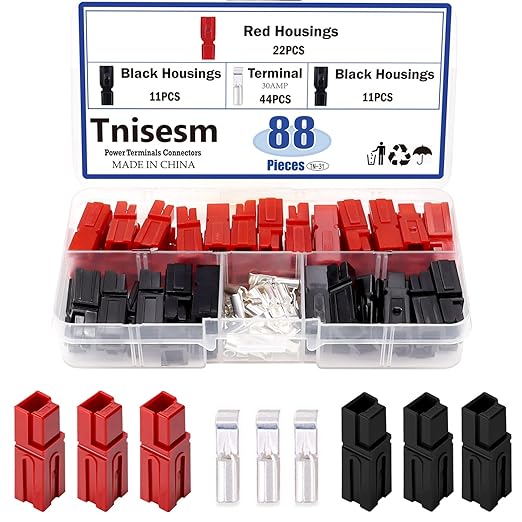 Tnisesm 22 Pair 30AMP Power Pole Connectors, Red Black Quick Disconnect Connect Battery Connector Modular Power Connectors Sets