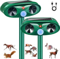 2 Pack Solar Ultrasonic Animal Repeller Outdoor Deer Repellent Devices Motion Activated Cat Deterrent for Yard Garden IP65 Waterproof Ultrasonic Pest Repellent for Squirrel Raccoon Dog Skunk Rabbit