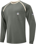 FR Shirts for Men 100% Cotton 5.5oz Lightweight NFPA2112/CAT2 Flame Resistant Shirts for Men Long Sleeve