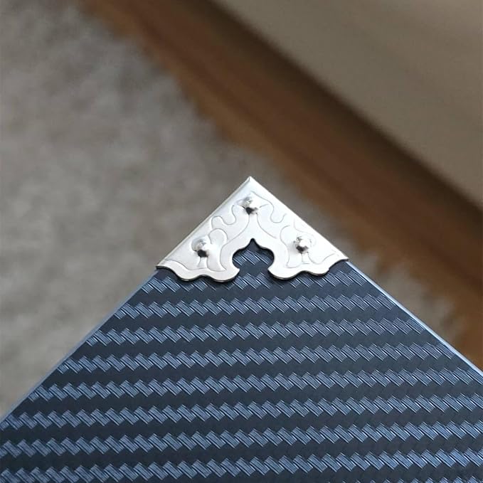 dophee 10Pcs Metal Decorative Corner Protectors, Vintage Style Edge Safety Guards Covers for Picture Frame Jewelry Box Gift Box Wooden Case Cabinet Furniture, Silver 0.98"x0.98"x0.35"