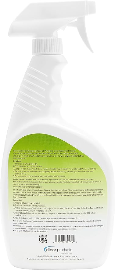 Dicor RP-RC320S Deep Cleaning Rubber RV Roof Cleanser Spray - White - 32 oz