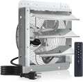 Amico 14 Inch Shutter Exhaust Fan with Remote,Energy Efficient &Quiet 35W EC Motor 1600 CFM Wall Mount Ventilation Fan for Garage,Greenhouse,Attic&Chicken Coop,9-Speed Adjustable,Plug In,Timer,FCC&ETL