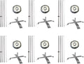 Feather Flag Telescoping fibre glass Hardware 14ft fibreglass Carbon fibre Flexible Pole tip Kits with Cross-Base and Weight-Donut Hardware Only. (Pack 6)