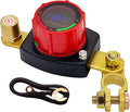 Ampper Battery Disconnect Switch with Voltmeter, 12-48V Battery Cut Off ON/Off Shut Off Switch W/Positive Terminal for Car, RV and More (Top Post Positive)