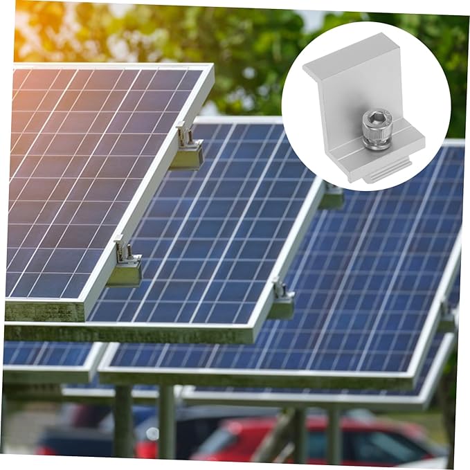 40 Solar Panel Side Pressure Blocks Household Clamp Kit Mid Clamp for Solar Panel Rack Aluminum Alloy Mid Clamps