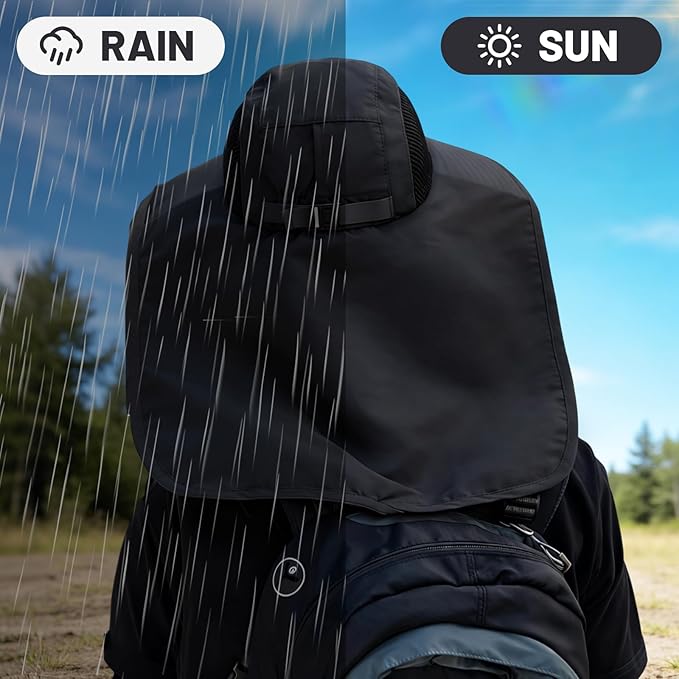 Solar Fan Hat Wide Brim Hat with Fan Sunscreene Neck Flap 3-Speed Outdoor Sun Hat for Fishing,Hiking,USB Solar Charging