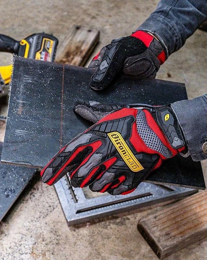 Ironclad Command Impact 360 Cut A6 Work Gloves; Touch Screen Gloves Conductive Palm & Fingers, Impact Protection, Machine Washable, Sized S, M, L, XL, XXL (1 Pair), Red (IEX-MIGR5-05-XL)