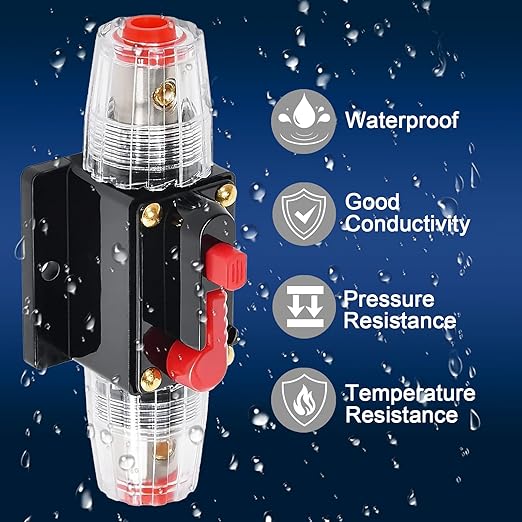 100 Amp Circuit Breaker Manual Reset Inline Fuse, 12V-48V DC for car Audio Marine Boat Trolling Motor Solar System Protection