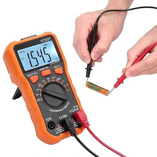 Proster Autoranging Multimeter 6000 Count - AC DC Current Tester Voltage Meter Volt Ohm Meter with Alligator Clips TRMS NCV Temperature Capacitance Diode Audible Continuity Meter
