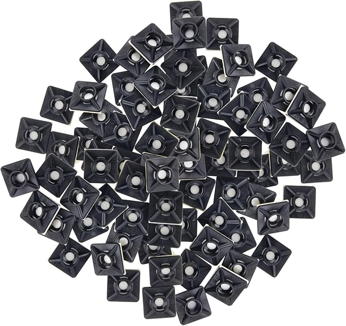 ZipTie.com 3/4-inch UV Resistant Black Zip Tie Mounts, UL 21 Listed, 100-Pack