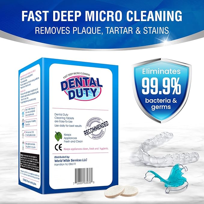 240 Units Retainer and Denture Cleaning Tablets (8 Months Supply) - Cleaner Removes Plaque, Stains from Dentures, Retainers, Night Guards, Mouth Guard, Aligners and Removable Dental Appliances