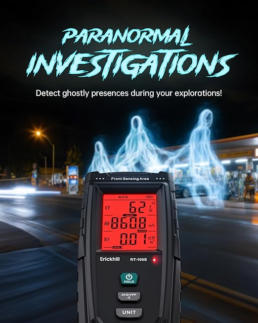 ERICKHILL 3 in 1 EMF Detector, Electromagnetic Field Radiation Detector for EF, RF, MF, WiFi,5G Signal,Triple Alarm Modes, Type-C Charging, EMF Meter for Home, Office, and Paranormal Investigation