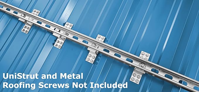 Metal Roof Mounting Bracket for Unistrut Channel & Solar Racking - Extruded 6061-T6 Aluminum – Four Screw Down Top Mounting Brackets for Slotted Framing Strut – (10 Pcs) (10)