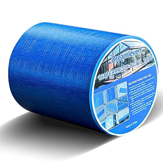 Blue Waterproof Butyl Tape for Solar Pool Cover Repair, Blue Duct Tape Heavy Duty Waterproof for Pool Liner Patch,Flex Seal Tape for RV Awning,Metal Roof,Vent,Boat Sealing,6" x16Ft