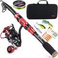 Sougayilang Fishing Rod and Reel Combo Set with Telescopic Fishing Pole Fishing Accessories and Carrier Bag for Saltwater Freshwater
