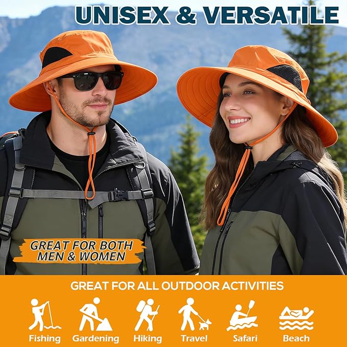 EINSKEY Wide Brim Sun Hat, UPF 50+ UV Protection Waterproof Packable Bucket Hat for Men & Women, Fishing Hiking Beach Garden