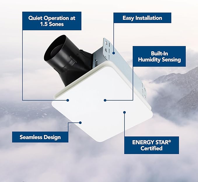 Broan-NuTone® Roomside Series Humidity Sensing Bathroom Exhaust Fan, 80 CFM, ENERGY STAR®
