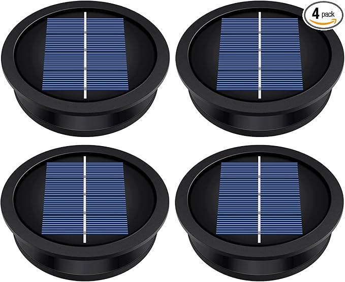 4 Pack Solar Light Replacement Tops(3.23 Inch Top, 2.83 Inch Bottom), Waterproof Replacement Solar Lantern Parts for Outdoor Hanging Lanterns DIY Table Lights Garden Patio Decor