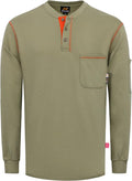 KONRECO FR Shirts for Men Long Sleeve 7oz Cotton Flame Resistant/Fire Retardant CAT2 Henley Shirt