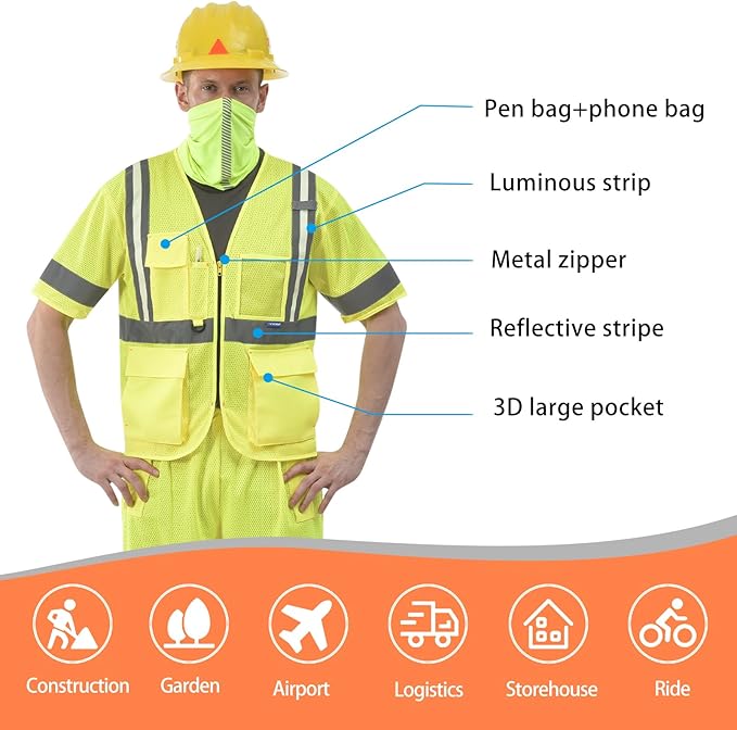 A-SAFETY Glow High vis safety Vest Class 3