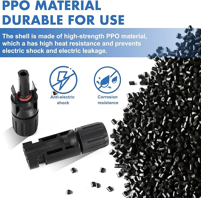 16 PCS Solar Panel Connectors, Male/Female IP67 Waterproof 1000V 30A Solar Cable Connectors (8 Pairs) with 2 Spanners（10AWG）