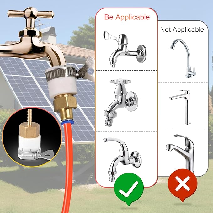 Water Fed Pole Kit 40 FT Adjustable Solar Panel Cleaning Kit Cleaner Tool for Window Glass Roof Outdoor Glass Brush Window Washing Equipment (40FT)