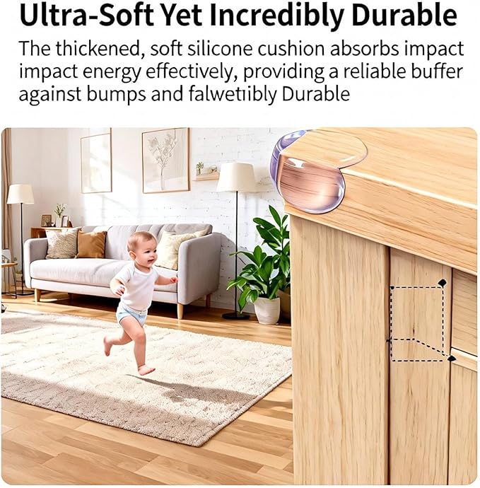 Extra Large & Ultra-Safe Baby Corner Protector Guards - 16-Piece Transparent Table Corner Protectors for Furniture, Super Strong Adhesive, Easy to Install Child Safety Set(Transparent Round)