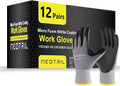 Safety Work Gloves MicroFoam Nitrile Coated-3/6/12/36 Pairs,Breathable Nylon Working Gloves for Men Women