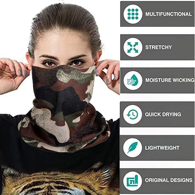 Neck Gaiter Masks Tube Scarf,Seamless Bandanas Buffs Gators,Ourdoor Face Mask Face Covering Multi Headwear