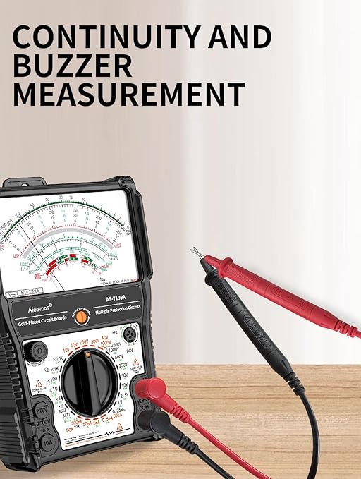 Analog Multimeter AS-7199A, Pointer Multimeter, AC DC Volt 2500V, DC Current 10A, Rx 100K, Batt Tester, Diode/LED Testing, Remote Control Detection, 11 Function, 24 Range