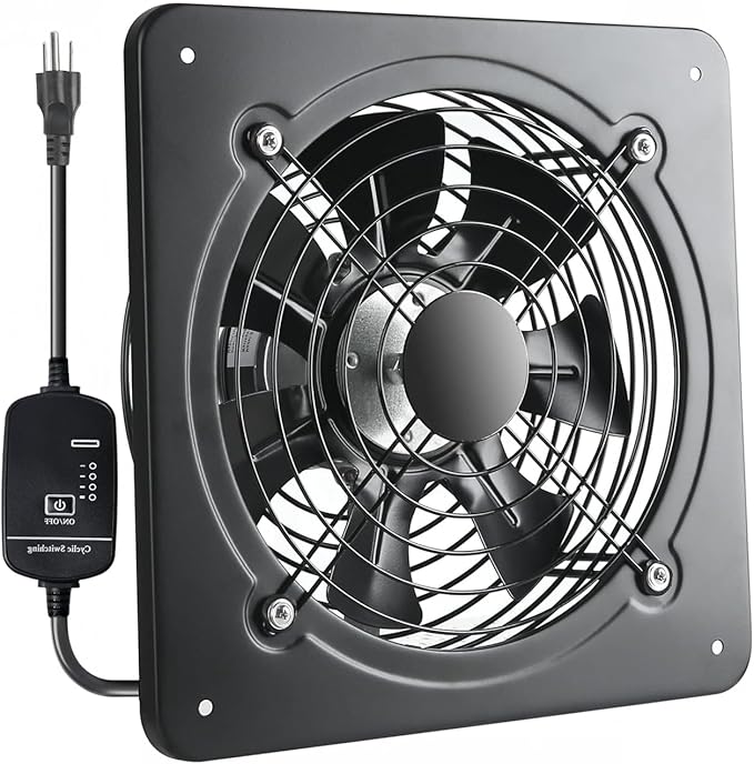 16 Inch Wall Window Exhaust Fan Wall Mounted Ventilation Fan 1040 CFM High-Speed1560 RPM Basement Extractor Fan Industrial Fan for Home Garage Office Commercial Use (16 Inch+Speed Control)