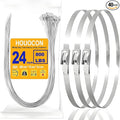 Metal Zip Ties Heavy Duty Outdoor, 800 Lbs 24 Inch Stainless Steel Zip Ties, 40 Pcs Self-Locking Metal Cable Ties, Strength, Ideal for Exhaust Wrap, Cables, Farms, Pipes, Roofs and Outdoor Fence