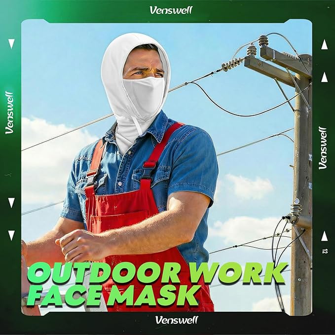 3 in 1 Summer Cooling Balaclava Hood Face Mask with Ear Loops Men Women Sun UV Protection Breathable Full Head Cover