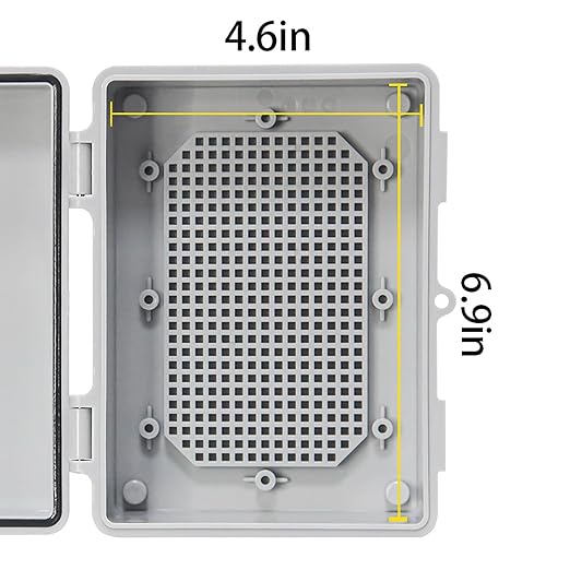 Electrical Box,Waterproof Electrical Junction Box IP66 ABS Electrical Junction Box, Dustproof Weatherproof Case with Mounting Plate for Outdoor Indoor Wiring Projects Gray Cover 7"x5.1"x3.5"
