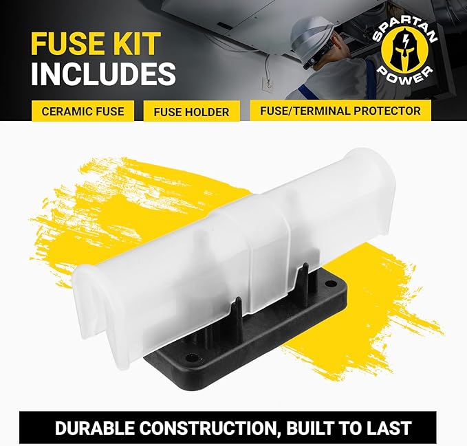 Spartan Power 400 Amp ANL Ceramic Fuse & Holder Kit Black