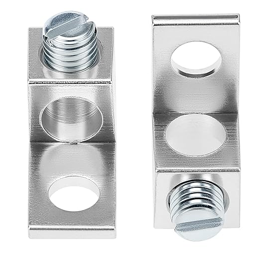 QWORK Aluminum Alloy Mechanical Lugs, Terminal Mechanical Lug, Set of 50, Tin Plated with High-Strength Low-Resistance Structure