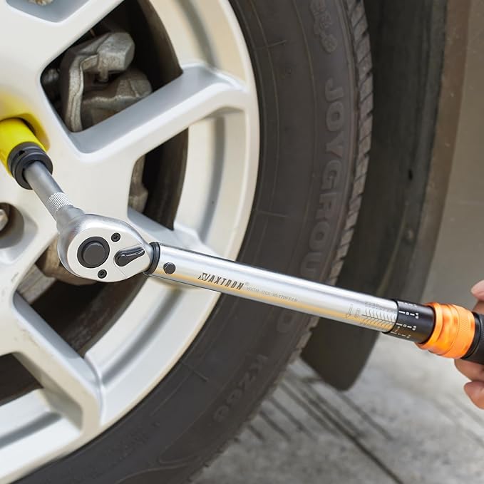 1/2" Foot Pound Torque Wrench, 10-170 Ft-Lb & 13-230 Nm Range, Dual-Direction 72-Tooth Click Wrench, Automotive Truck & Motorcycle Precision Maintenance, Heavy-Duty Storage Case Included