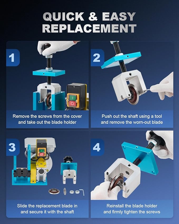 CREWORKS Cable Stripper Replacement Blade, Replacement Blade for 1.5-25 mm Copper Wire Stripping Machine, 65mm OD 28mm ID Wire Cable Stripper Replacement Blade, 2.6" OD. 1" ID. Steel Replacement Blade
