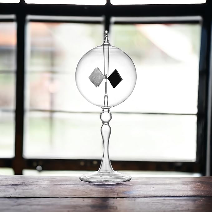 Large Transparent Solar Power Crookes Radiometer Sun Light Energy Spinning Vanes Windmill Gift Home