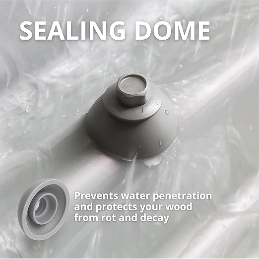 Polycarbonate Tapping Screws for Wood – 2" Outdoor Screws with Expansion Cutters & Sealing Dome Washers – Waterproof, Anti-Corrosion – Fencing & Exterior Projects 50 Pack