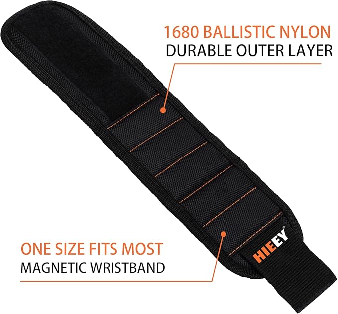 HIEEY 2 Pieces Magnetic Wristband for Holding Screws, Gifts for Men, Tool Belt Magnetic Wristband for Holding Screws, Cool Gadgets Christmas Gifts for Him Men Women Husband (Gift Box)