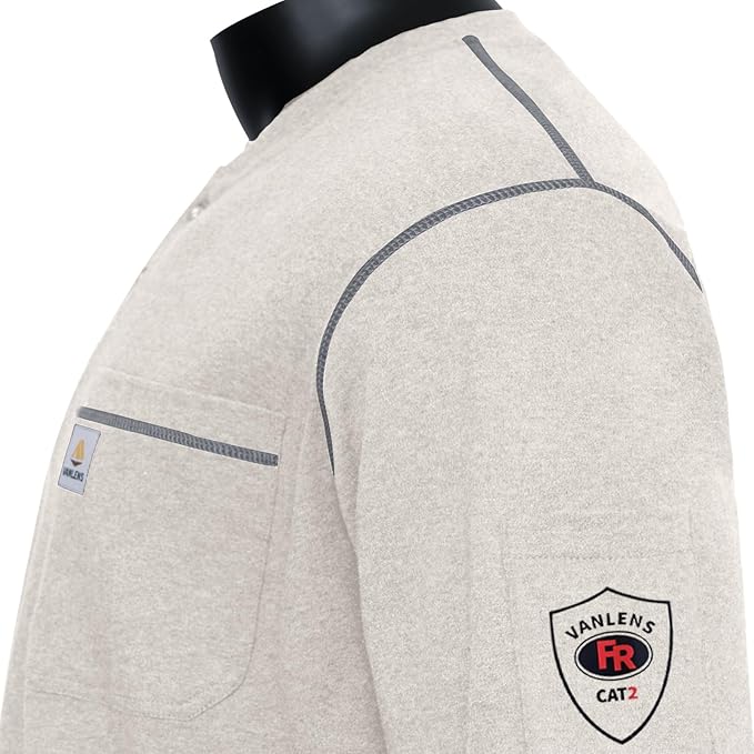 FR Shirts for Men CAT2/HRC2 Flame Resistant Shirts 6.5oz Light Weight Long Sleeve Fire Retardant Shirts