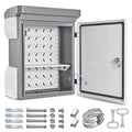 Outdoor Electrical Box, Cold-Rolled Steel Plate, Aluminum Alloy Back Beam, One-Piece Ventilation Design, IP65 Waterproof, Wall/Pole Mounted (19.7" x 15" x 7.9")