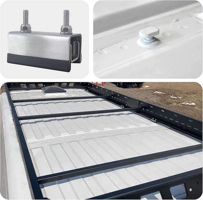 Van Roof Rack Mount Kit,Roof Rack Brackets Compatible with ProMaster, Boxer, Jumper, Ducato,304 Stainless Steel Corrosion-Resistant & Durable(Brackets, Piece, 6)