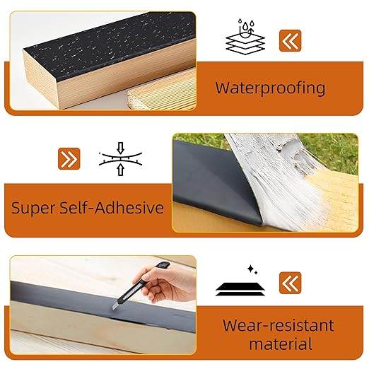 12 Pack Deck Joist Tape, 1-5/8" x 50' Deck Butyl Tape,Waterproof Joist Tape, Weather Resistance Flashing Tape for Repairing Seal Protect Beams and Wood Decks