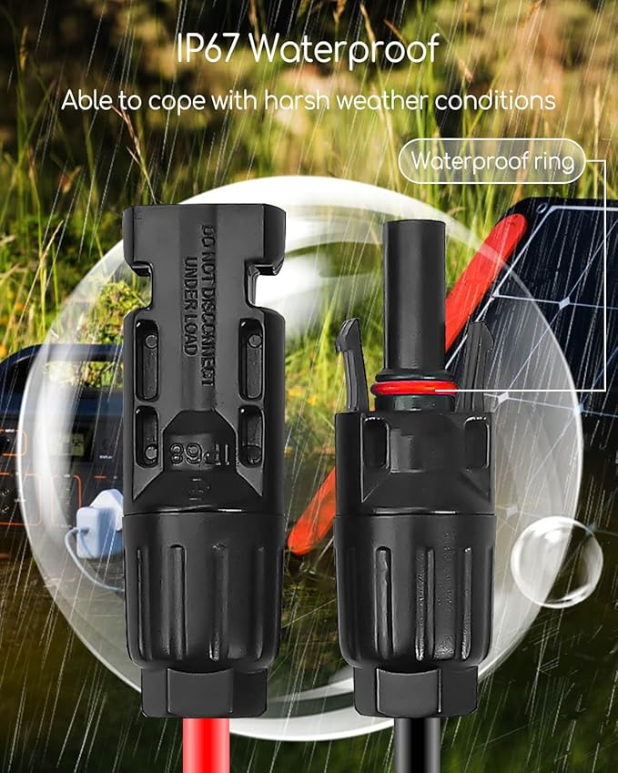 Upgraded 6-in-1 Solar Connector Kit 3.93Ft for Portable Motors and Solar Panels/Motors, 100CM Universal Solar Adapter Connecting Harness with Female and Male Connectors, 1 Pc
